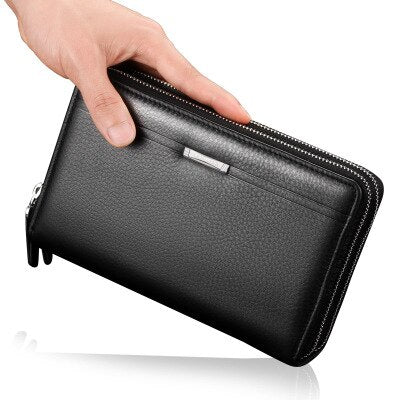 black men's leather-style wallet