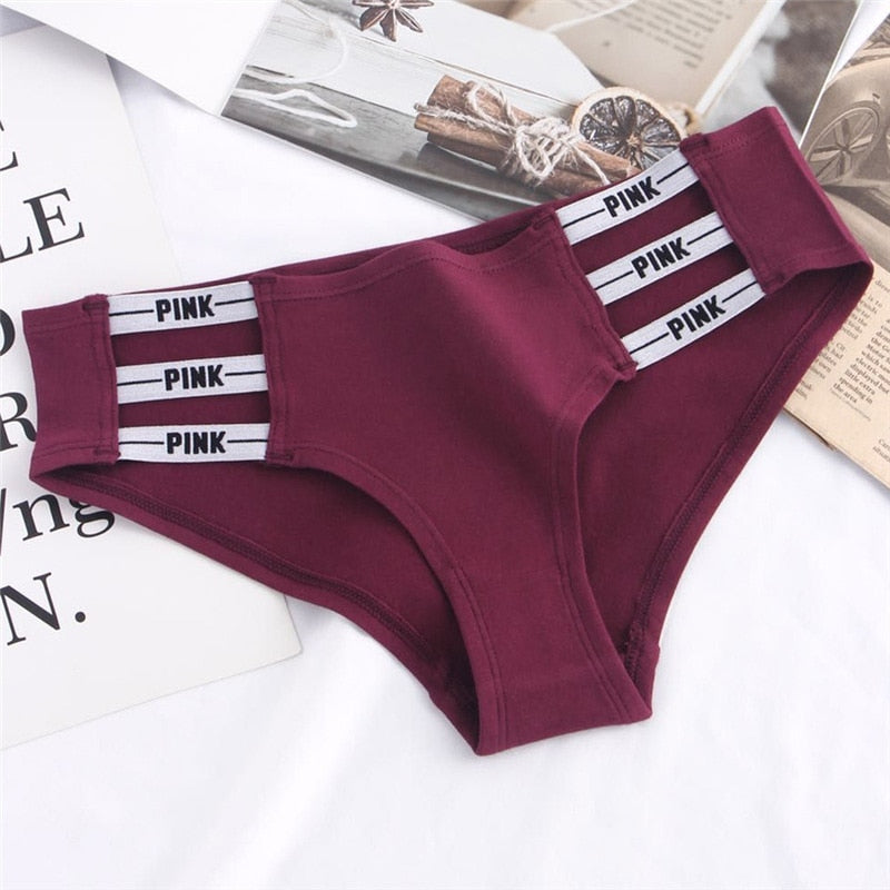 pink letter seamless briefs