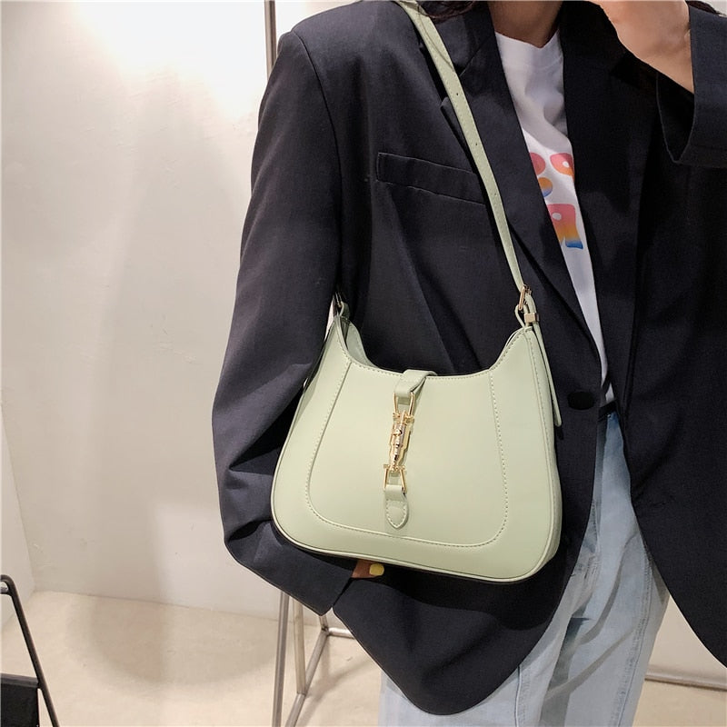 bag with two shoulder straps for underarm or crossbody use
