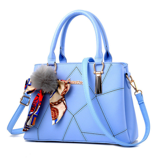 geometric PU shoulder bag with single strap