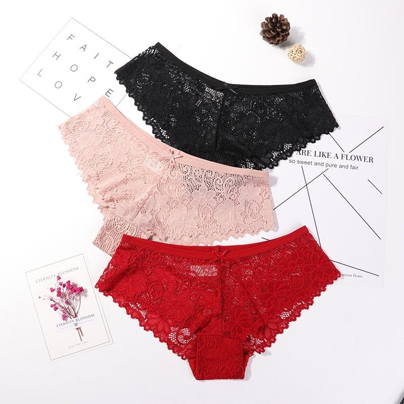 3-Pack Lace Briefs
