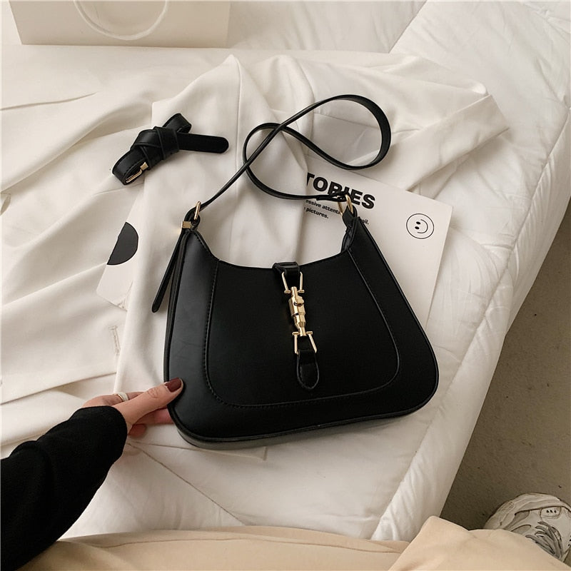 bag with two shoulder straps for underarm or crossbody use