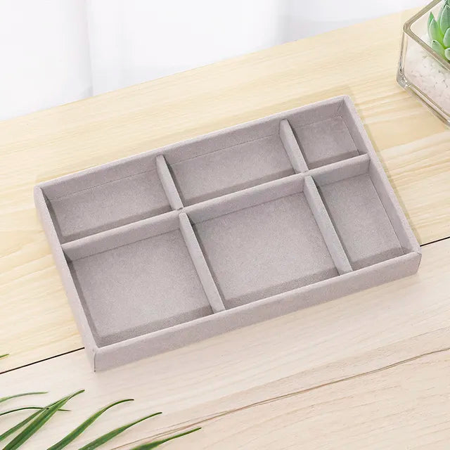 Plush jewelry storage box box rings earrings bracelets necklaces display shelf