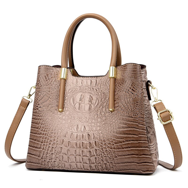 croc-effect PU large tote bag