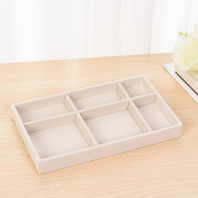 Plush jewelry storage box box rings earrings bracelets necklaces display shelf