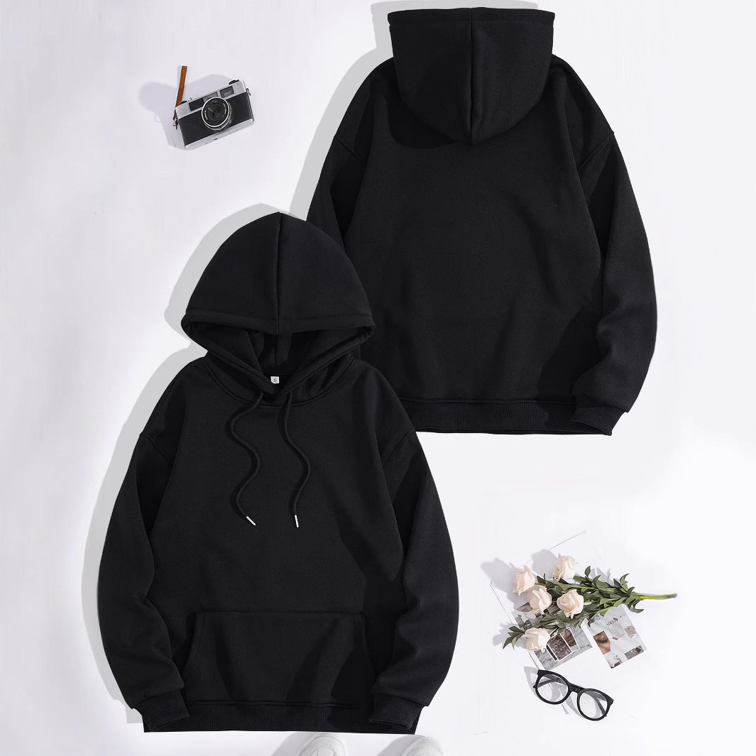Kangaroo pocket hooded long sleeved fleece hoodie