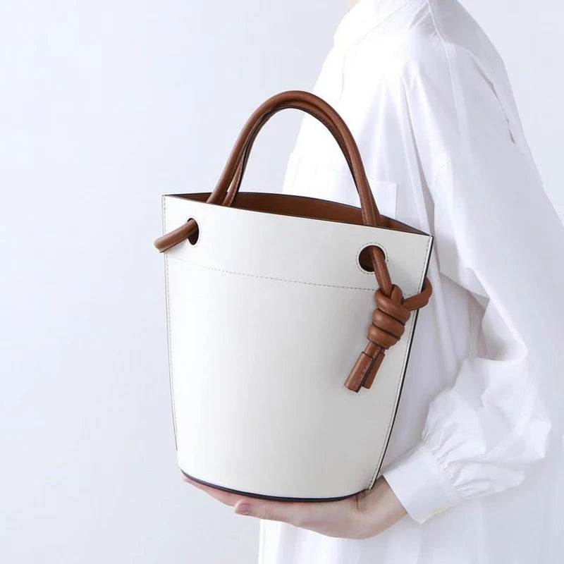 small PU contrast bucket bag