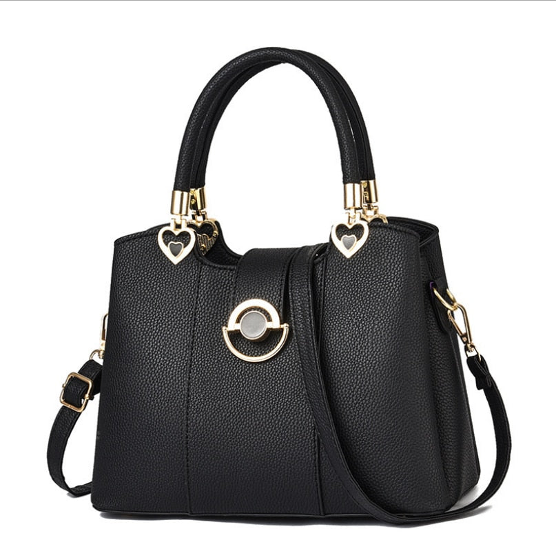 solid color leather shoulder messenger bag