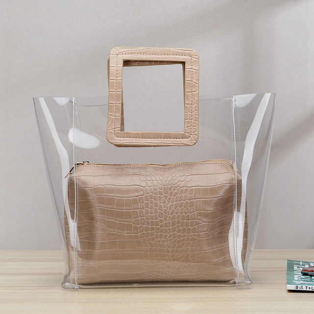 transparent summer beach handbag