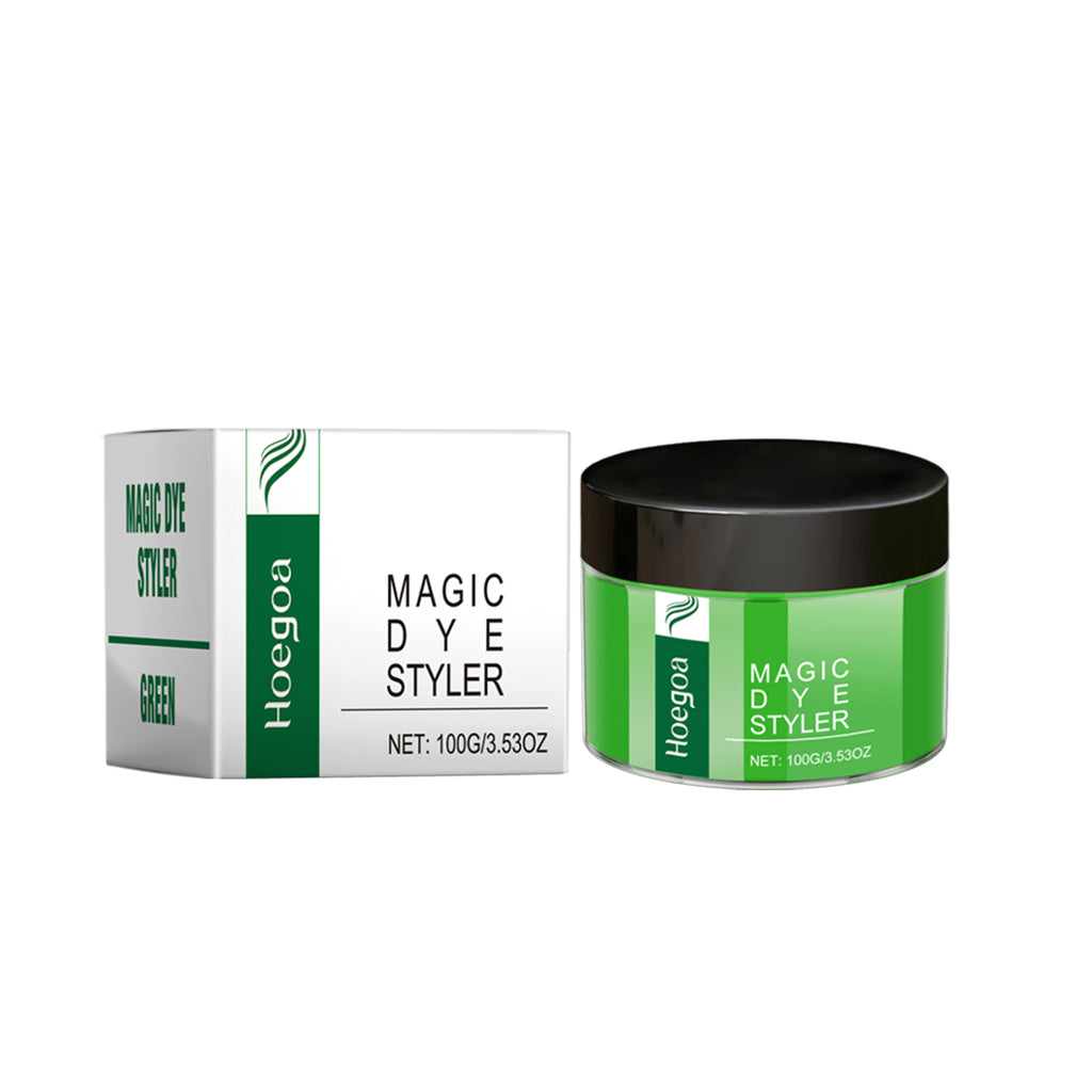 tin of colorful hair wax paste