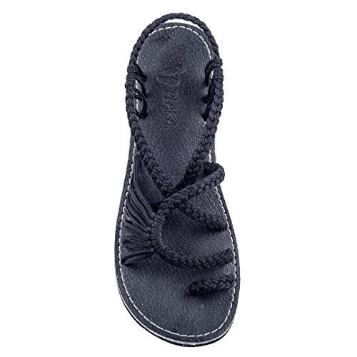 Woven sandals women's flat toe