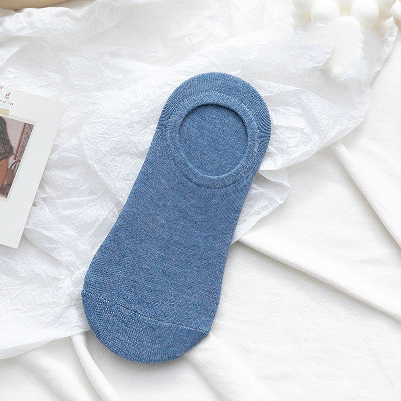 Socks Men And Women Solid Color Boat Socks Spring...