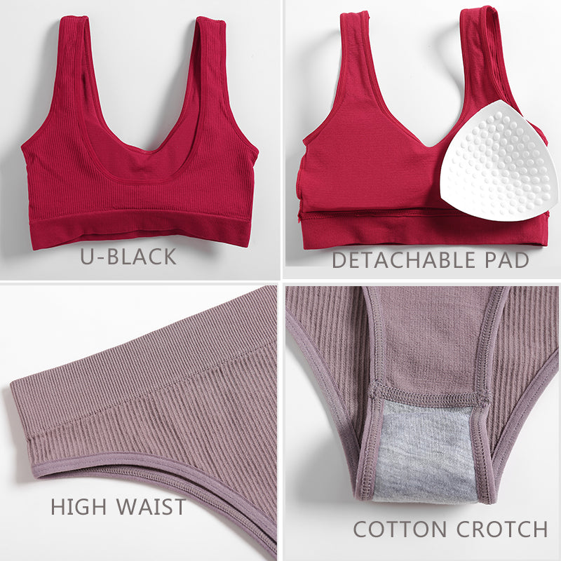 seamless wireless bra and briefs set