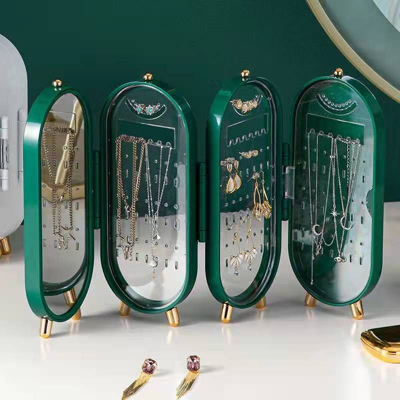 Jewelry storage box, earrings, necklaces, bracelets, boxes, household multifunctional foldable portable display racks