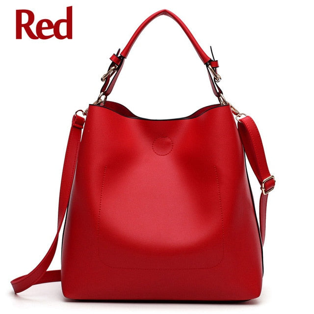 large PU bucket tote shoulder bag