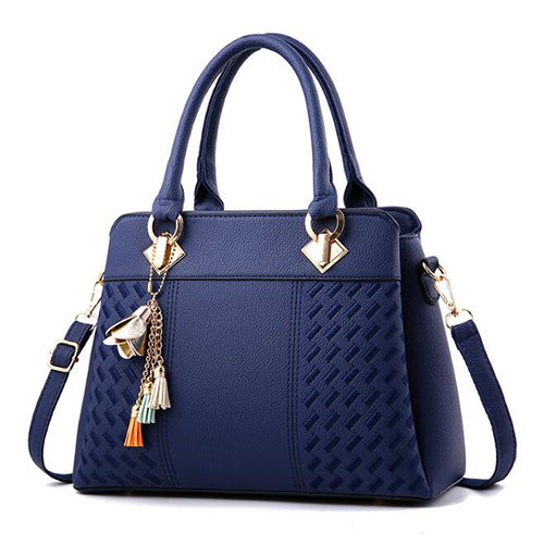 tassel pu top-handle shoulder bag