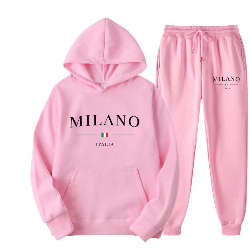 Unisex fleece hoodie and sweatpants set