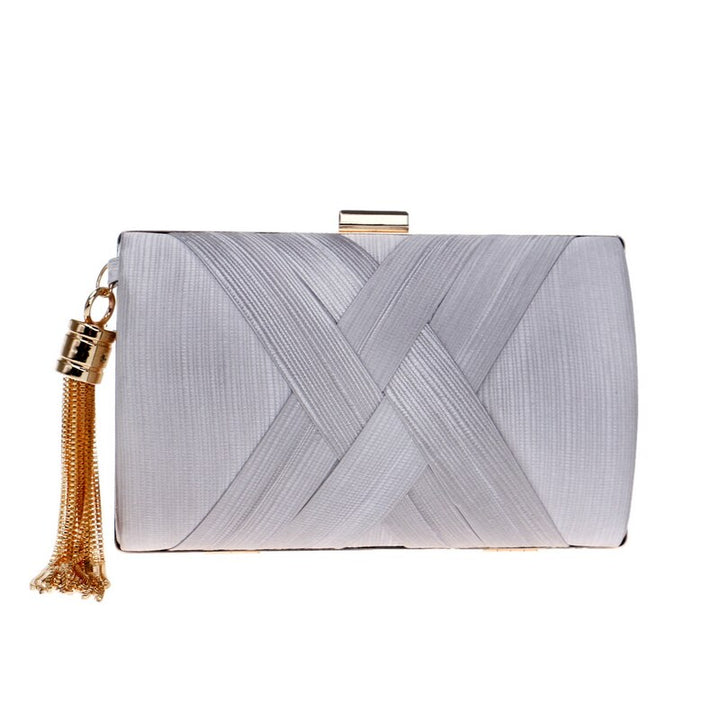 Golden Satin Evening Clutch