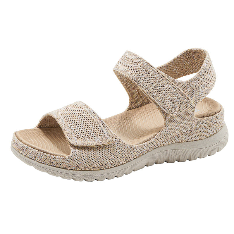 European and American sports and leisure sandals with Velcro hollow out beach thick sole women's