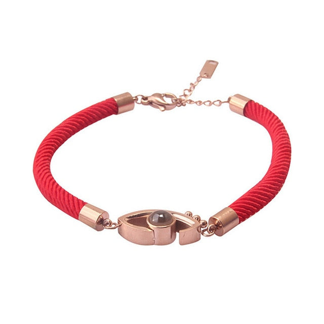 Women 100 Languages I Love You Memory Bracelet Steel Rose Gold Roman Numerals Crystal Charm Bracelets & Bangles Gifts