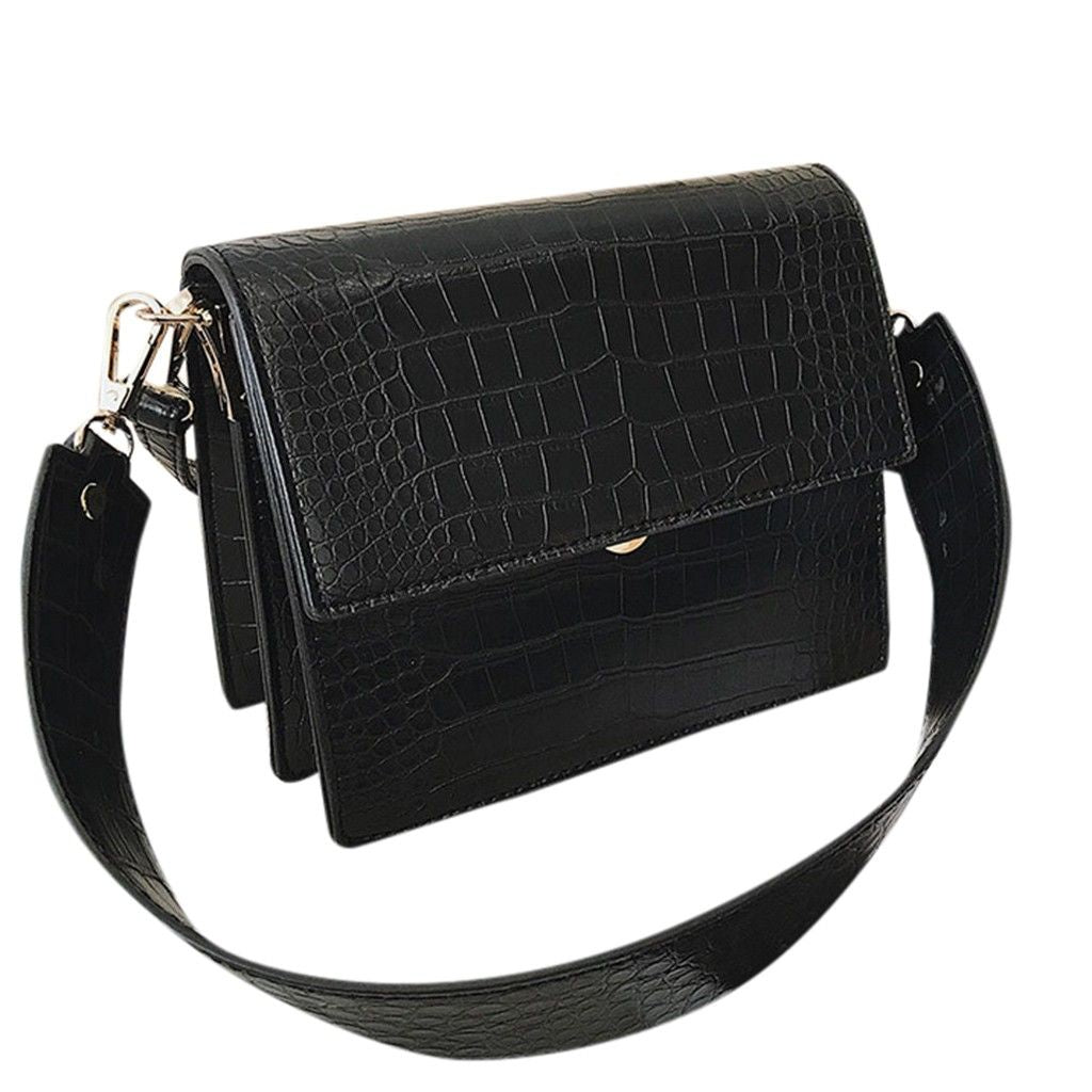 small PU leather shoulder messenger bag with alligator texture