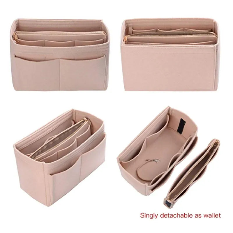 Multi pocket women's makeup bag toiletries storage bag.