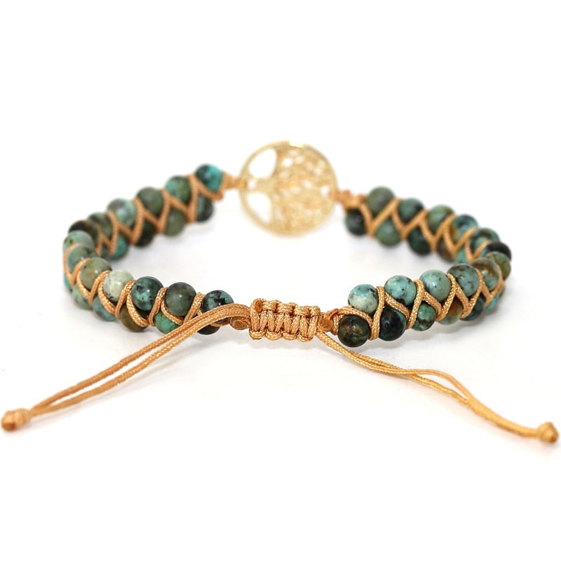 Vintage Leather Bracelets natural Stone Wrap for men and Women tree Boho Friendship Bracelet Handmade Jewelry