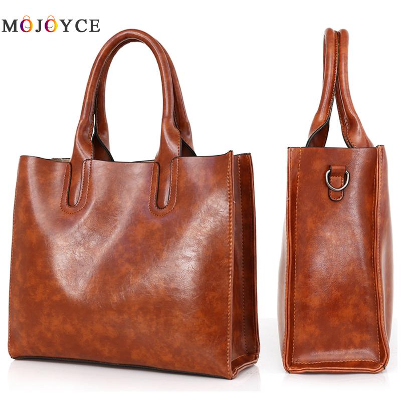 oil-wax effect PU handbag, shoulder bag and purse set