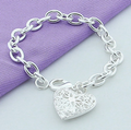 Women Fashion Sterling Silver Jewelry 925 Solid Grape Bead Charm Chain Bracelets & Bangles For Gift