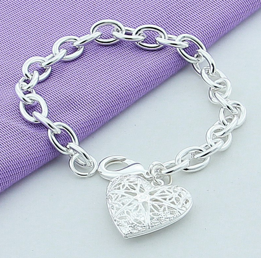 Women Fashion Sterling Silver Jewelry 925 Solid Grape Bead Charm Chain Bracelets & Bangles For Gift