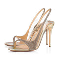 Fashion Sandals Gold Hollow Out Thin Heel For Women