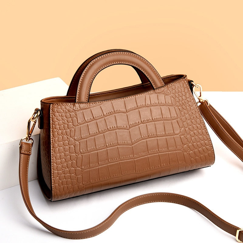 large embossed PU crossbody bag
