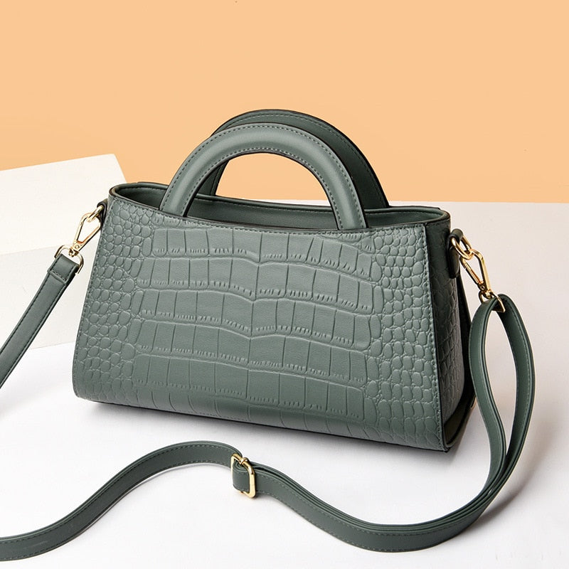 large embossed PU crossbody bag