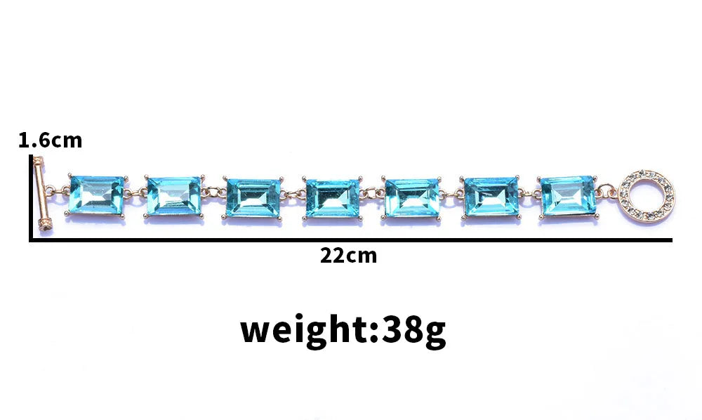 New Purple Yellow Blue Glass Crystal Bracelets Women Charm Jewelry Luxury Boho Ethnic Statement Bracelet Female