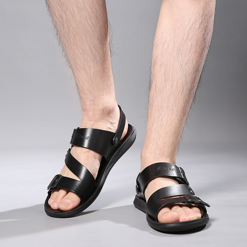 Large size sandals for men beach shoes for men cool slippers for men one shoe dual-use men's