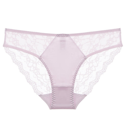 breathable lace mid-waist briefs