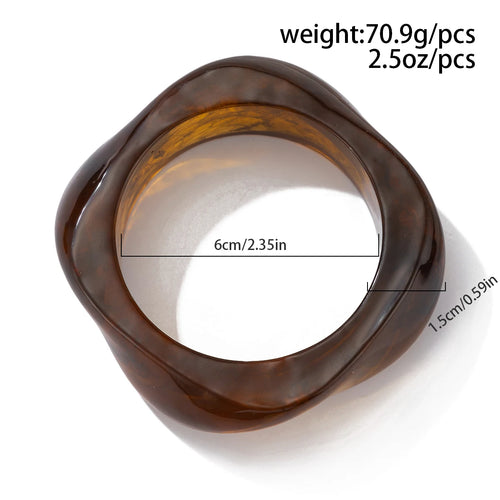Brown irregular acrylic resin chunky bangle