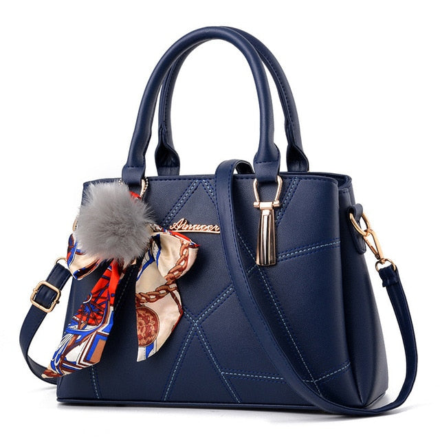 geometric PU shoulder bag with single strap