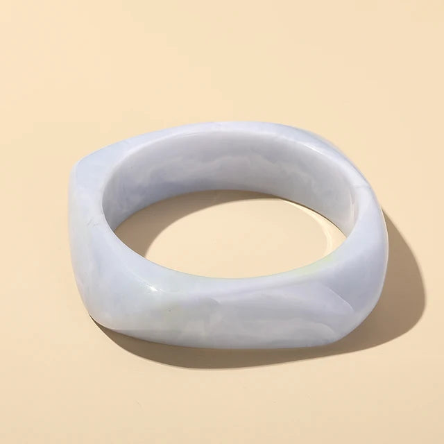 Colorful geometric resin cuff bracelet
