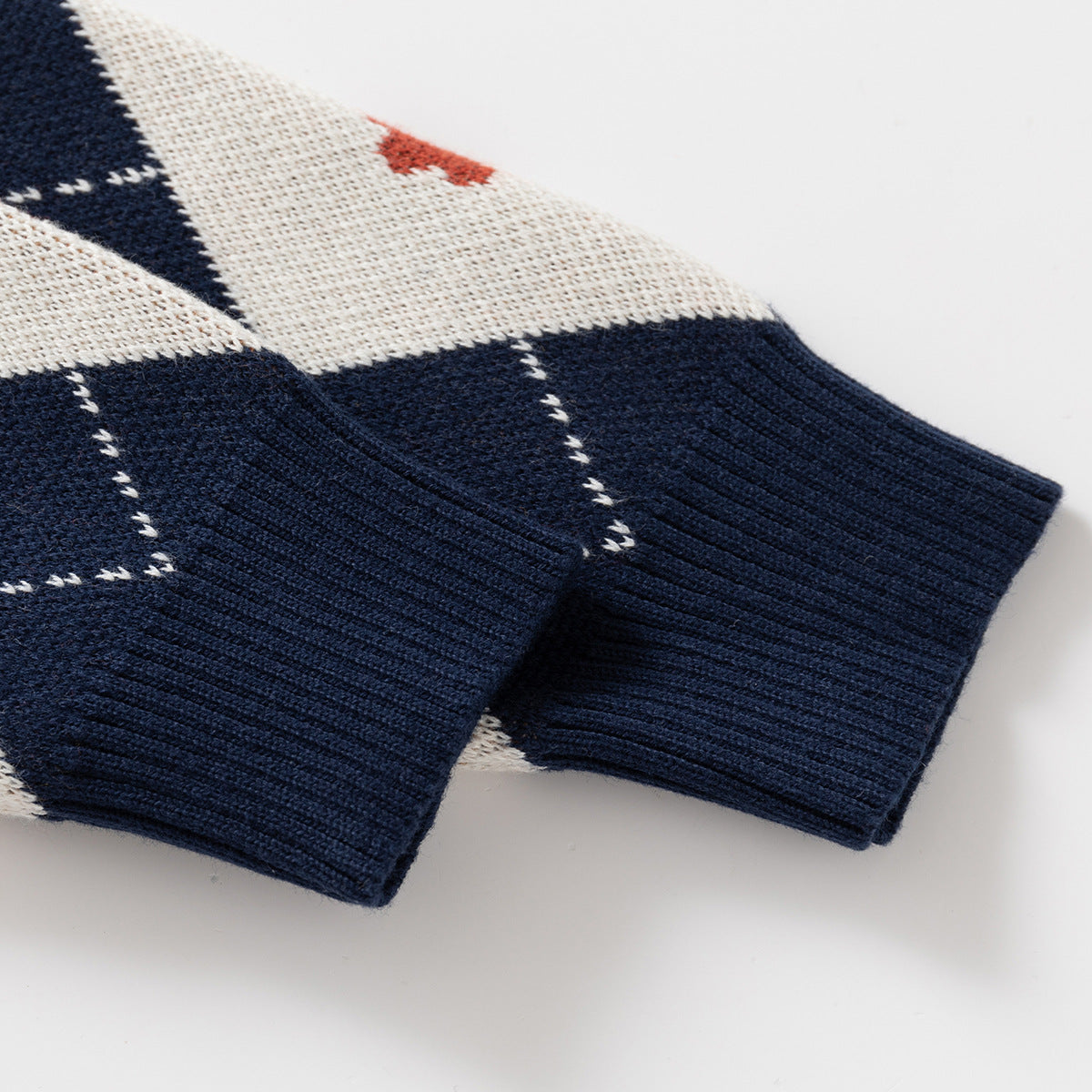 Knitted Sweater for Boys Grid Pattern Knitwear Kids Base Layer Clothing.