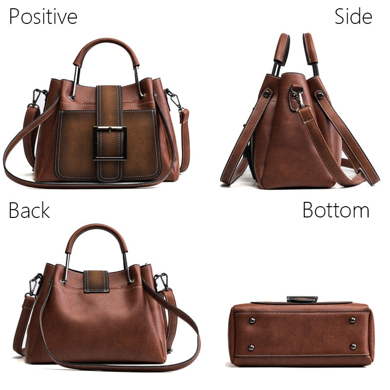 large leisure tote bag with leather-look finish