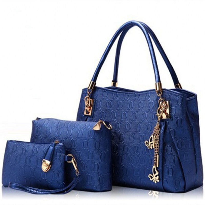 three-piece PU handbag, messenger bag and purse set