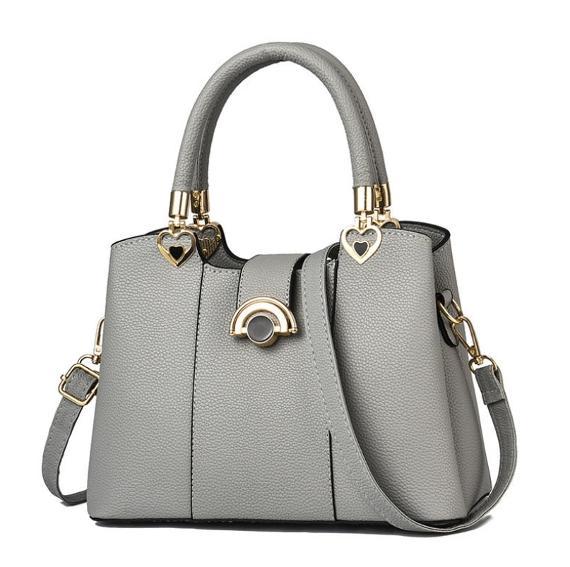 solid color leather shoulder messenger bag