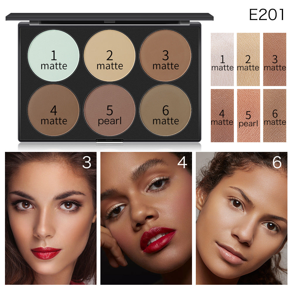 Paleta facial de seis tons