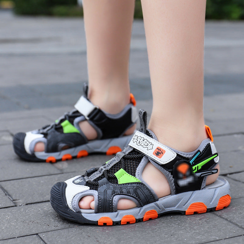 Spring And Summer New Children's Mesh Casual Shoes Fashion Sandals Baotou Velcro Trend