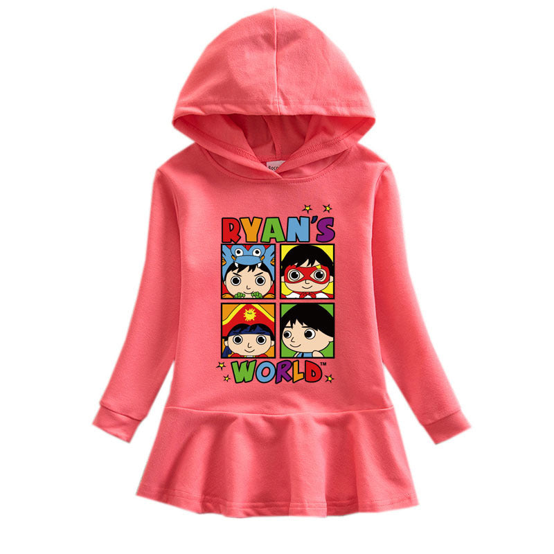 Girls hooded printed dress