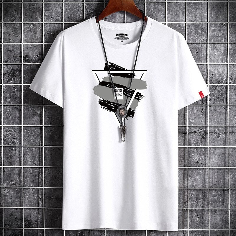 Anime T Shirt White Oversized Summer for Men Clothing