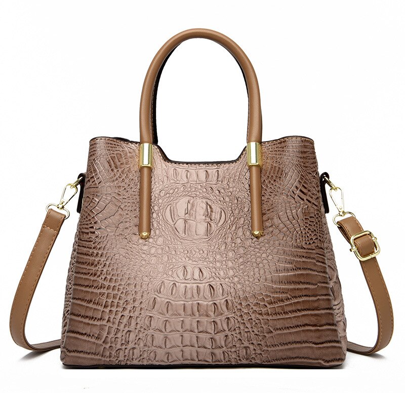 croc-effect PU large tote bag