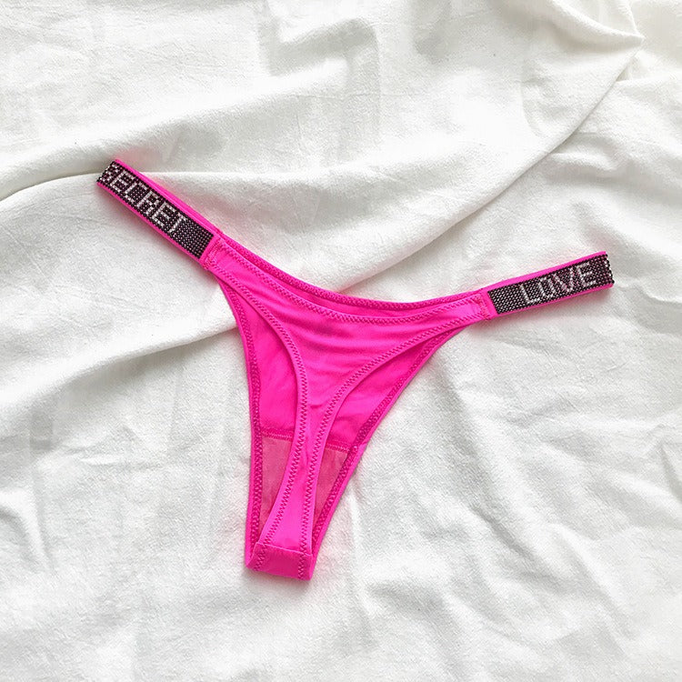 low-rise rhinestone thong black
