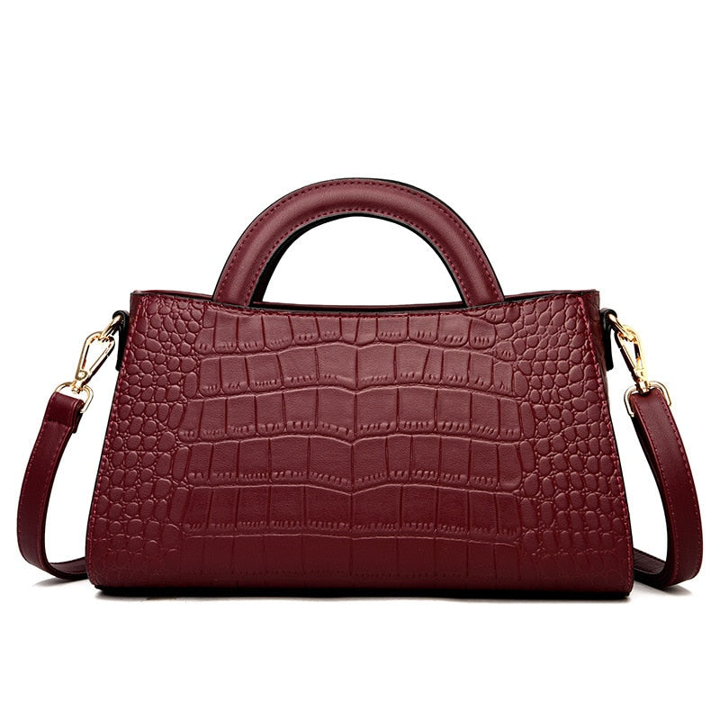 large embossed PU crossbody bag